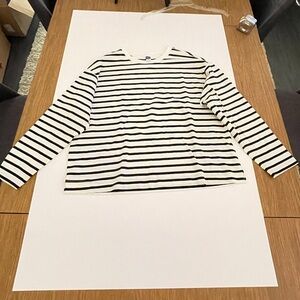Old Navy Black and White Striped Tee